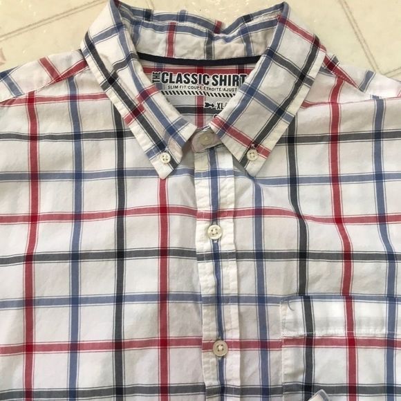 OLD NAVY Plaid ‘The Classic Shirt’ Slim Fit - Picture 3 of 7